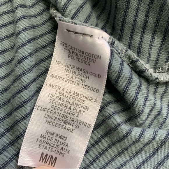 Anthropologie LIV Los Angeles Day Off Henley Striped Top Tee Size Medium - Picture 8 of 8